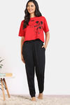 Zivame 2 Mile Fashion Knit Cotton Loungewear Set - Black Beauty — thumbnail 3